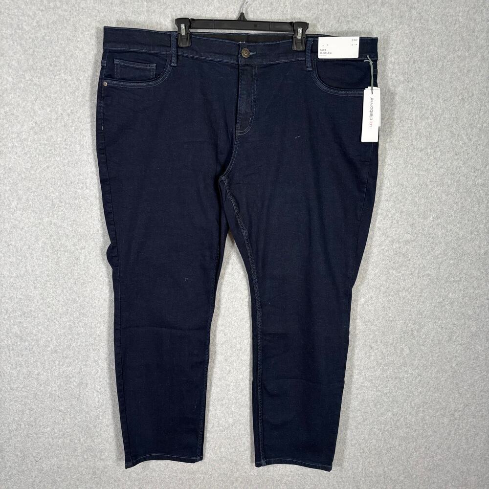 Liz Claiborne Jeans 24 Sara Slim‎ Leg Mid Rise Secret Slimming Tummy Panel Flex